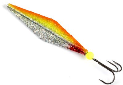 Trout Kite Gennemløber Orange gul og sølv glitter
