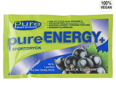 Pure Energy+ Black Currant Energidrik med Solbær smag